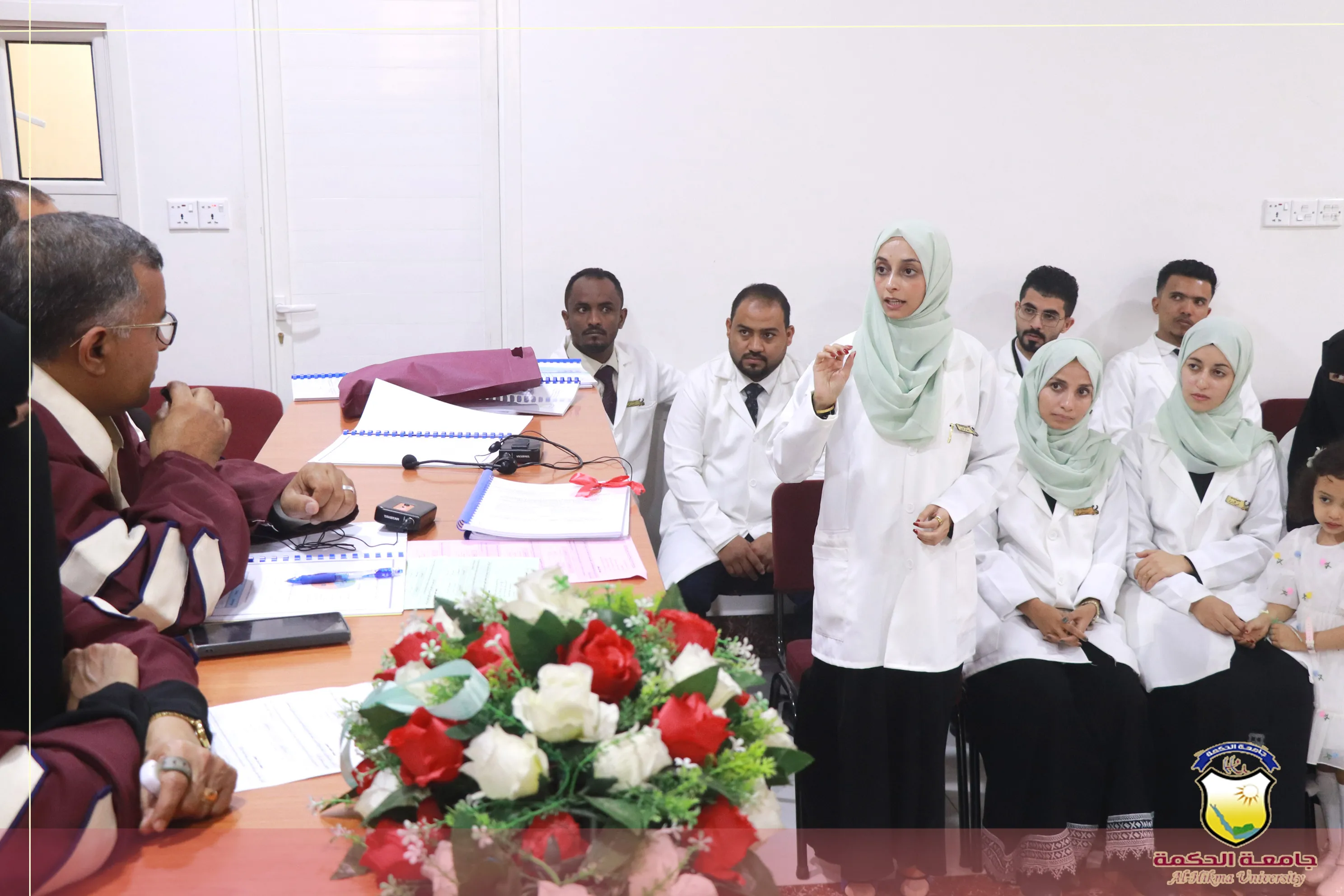 The Faculty of Medical Sciences, under the auspices of the Presidency of Al-Hikma University, is conducting the second scientific conference to present the graduation research of the second cohort from the Department of General Medicine and Surgery.