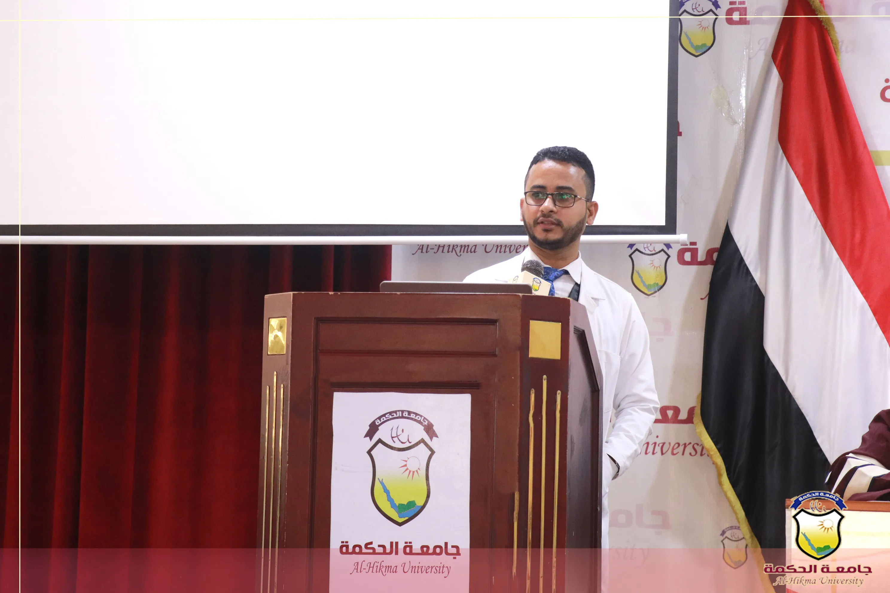 The Faculty of Medical Sciences, under the auspices of the Presidency of Al-Hikma University, is conducting the second scientific conference to present the graduation research of the second cohort from the Department of General Medicine and Surgery.